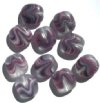 10 16x15x8mm Matte Amethyst, White & Clear